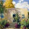 J.H. Sharp "Taos Backyard, New Mexico", oil on canvas, 14 1/8 x 17 1/8 inches, collection of Betty Soltesz