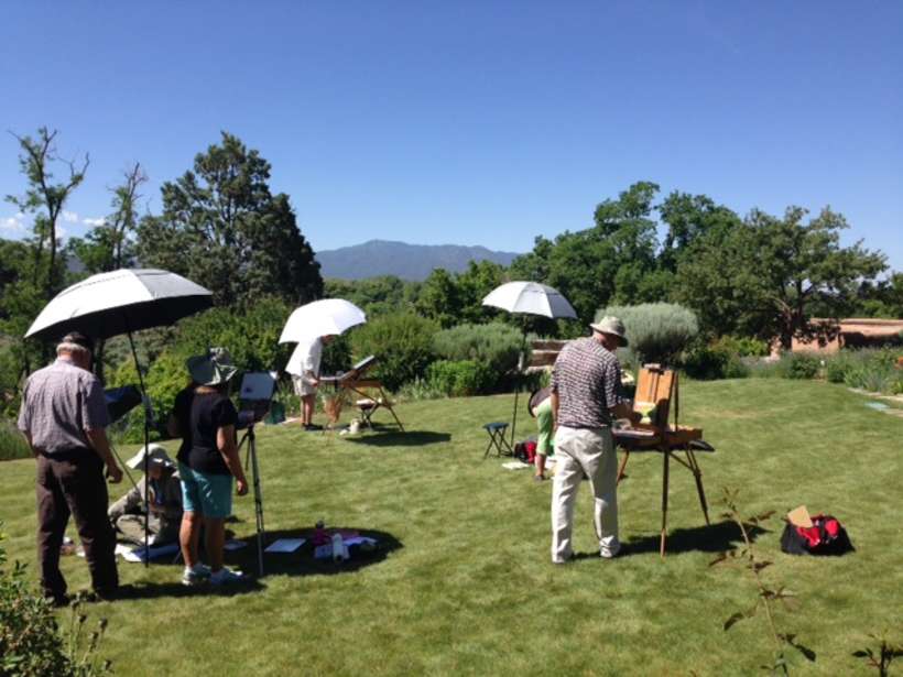 Plein air painting group in the Couse gardens.