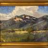 Aaron Garlick | Late Summer Clouds, 2020 | oil on linen | 12 x 16 | Image of El Salto near Taos | Starting Bid $1400, Buy it Now Price $2000